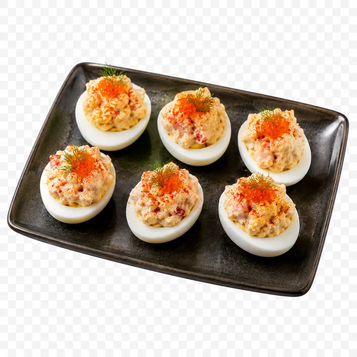 Lobster Topped Deviled Eggs