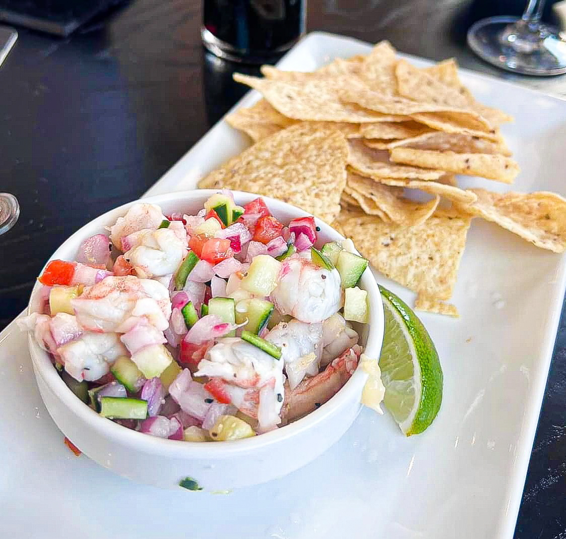 Fresh shrimp ceviche plate